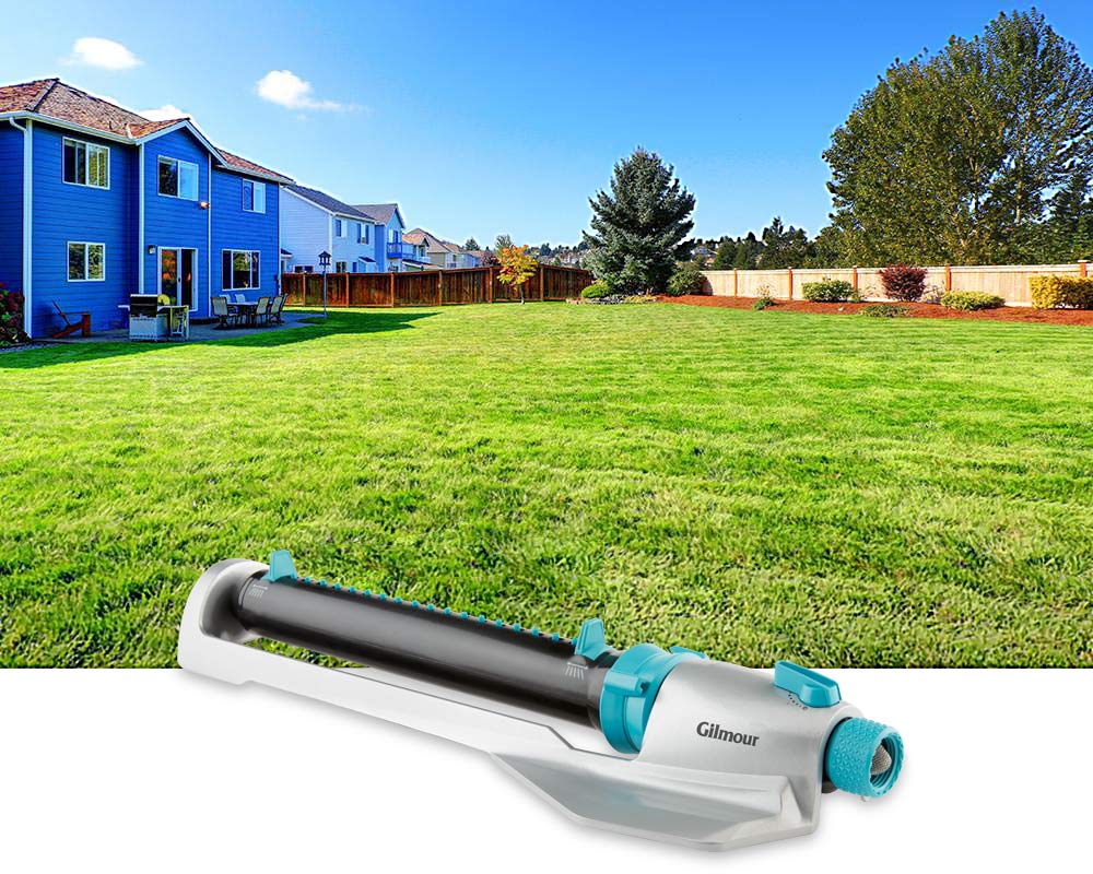 Sturdy Oscillating Lawn Sprinkler Spray Watering Action Garden Yard 3000 sq ft 